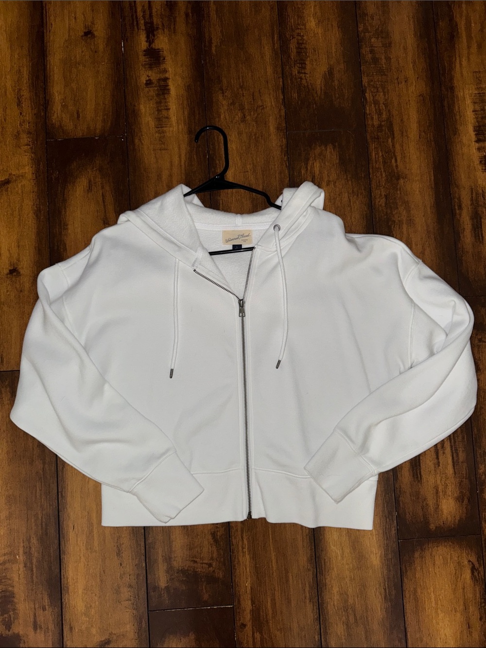 NWOT Universal Thread White Full-Zip Hooded Sweatshirt